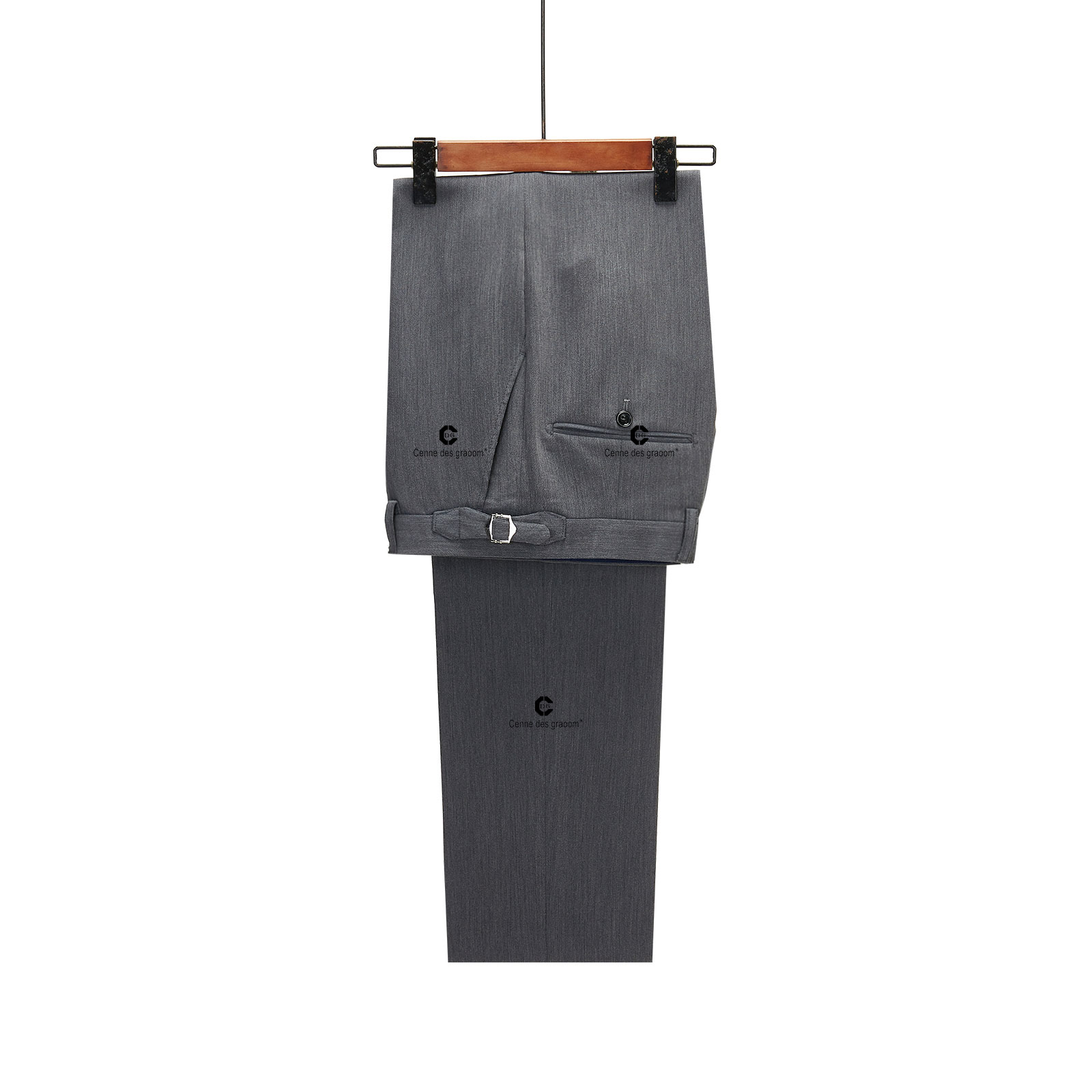 2025 CDG Charcoal Gray Double-Breasted Suit with Stylish Patch Pockets Men's Top Fashion Formal Suit Wear