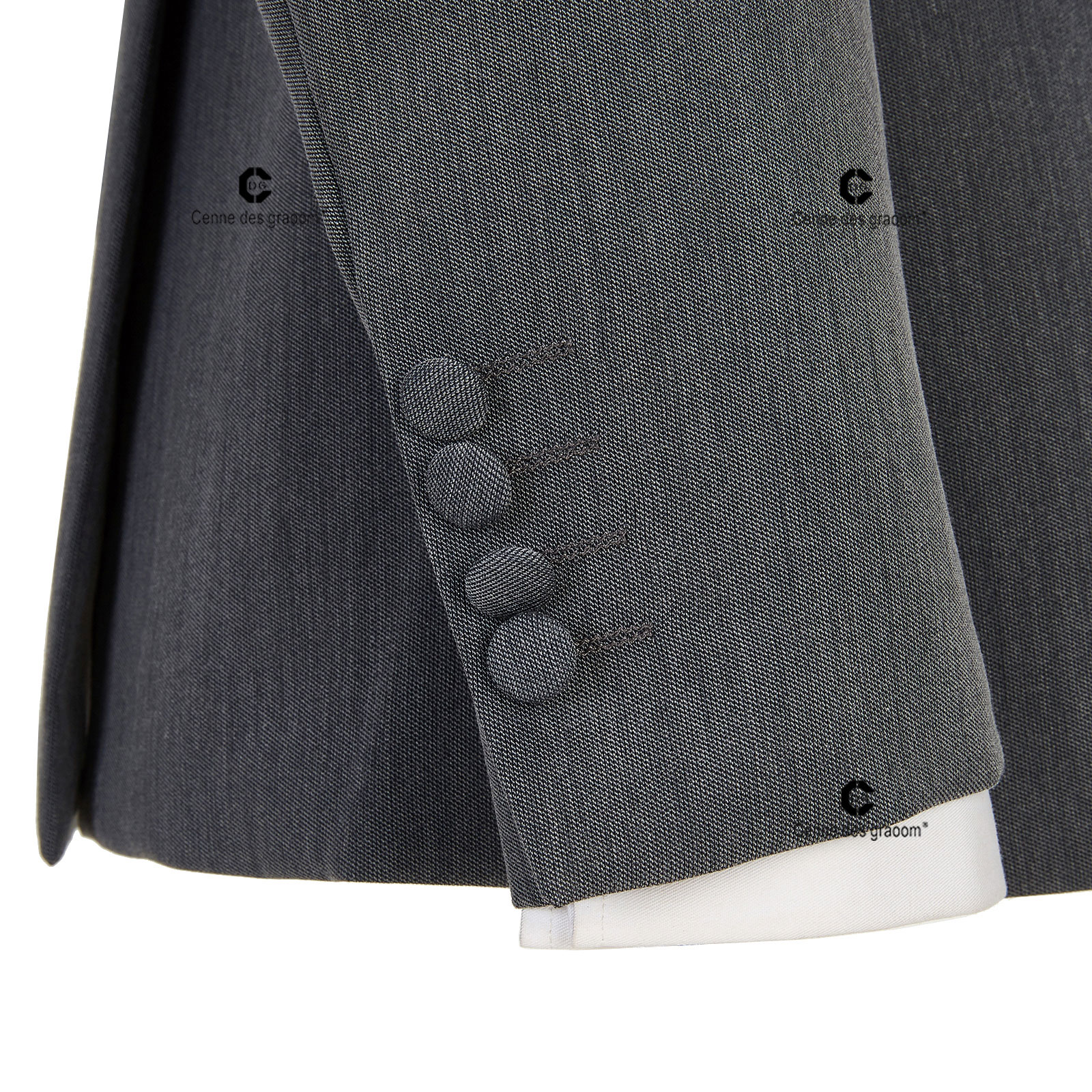 2025 CDG Charcoal Gray Double-Breasted Suit with Stylish Patch Pockets Men's Top Fashion Formal Suit Wear