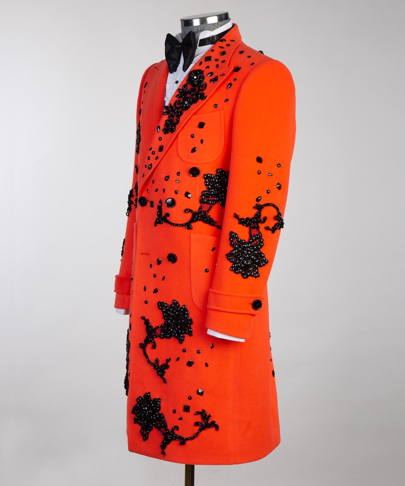 American Lexington Imperial Ember Orange Double-Breasted Wool Overcoat ...